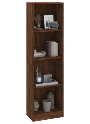 Boekenkast Met 4 Schappen Bewerkt Hout Bruineiken