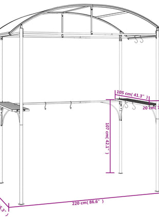 Barbecuepaviljoen Met Zijplanken 220X115X230 Cm Staal Antraciet