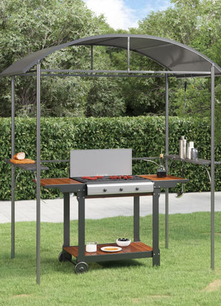 Barbecuepaviljoen Met Zijplanken 220X115X230 Cm Staal Antraciet