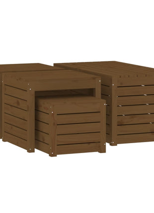 4-Delige Tuinboxset Massief Grenenhout