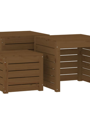 4-Delige Tuinboxset Massief Grenenhout