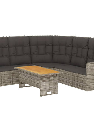 Loungeset Met Kussens Poly Rattan
