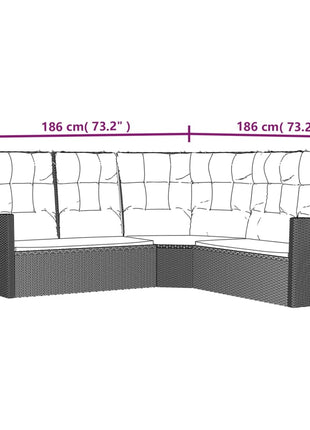 Loungeset Met Kussens Poly Rattan
