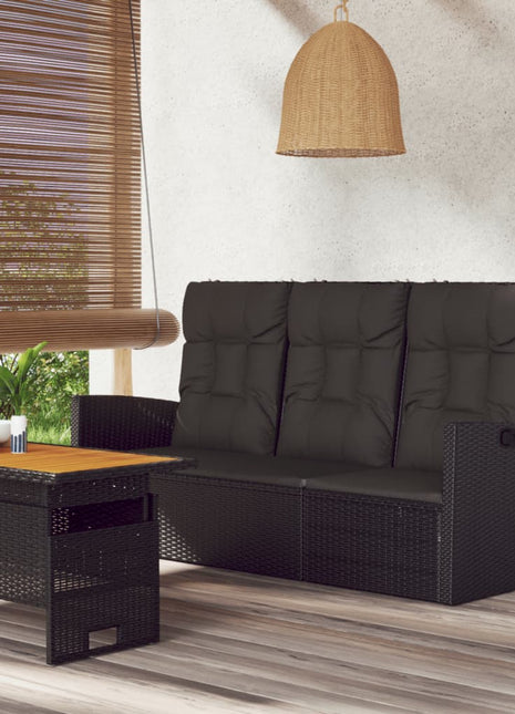 Tuinbank Verstelbaar Met Kussens 173 Cm Poly Rattan