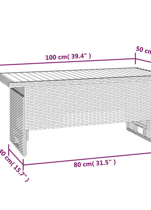 Tuintafel 100X50X43/63 Cm Acaciahout En Poly Rattan