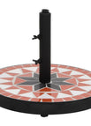 Terracotta en wit / Rond