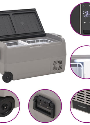 Koelbox Met Wielen En Handvat Polypropeen Zwart En Grijs