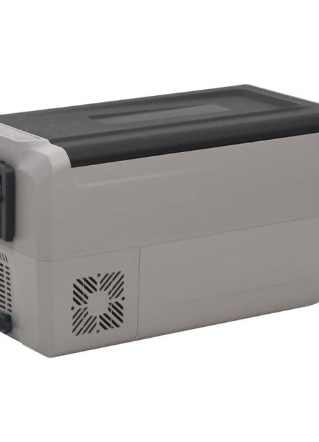 Koelbox met wielen en handvat 60 L polypropeen zwart en grijs