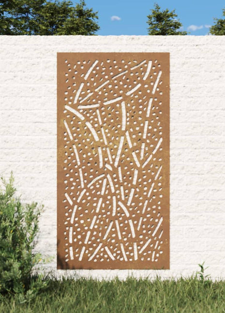 Wanddecoratie tuin bladontwerp 105x55 cm cortenstaal