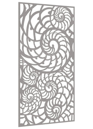 Wanddecoratie tuin schelpenontwerp 105x55 cm cortenstaal