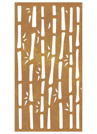 Wanddecoratie Tuin Bamboe-Ontwerp 105X55 Cm Cortenstaal