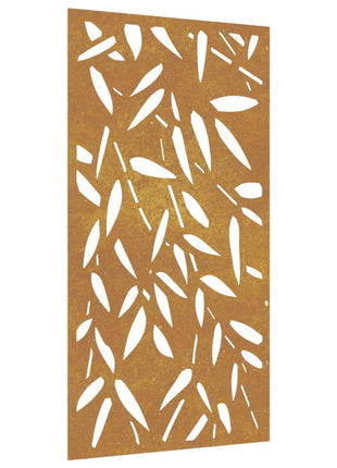 Wanddecoratie Tuin Bamboebladontwerp 105X55 Cm Cortenstaal