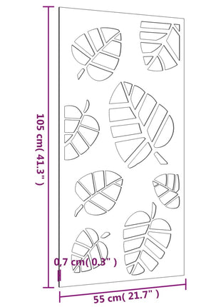 Wanddecoratie Tuin Bladontwerp 105X55 Cm Cortenstaal