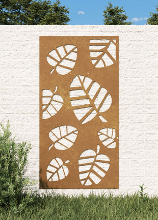 Wanddecoratie Tuin Bladontwerp 105X55 Cm Cortenstaal