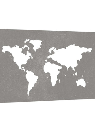 Wanddecoratie tuin wereldkaartontwerp 105x55 cm cortenstaal
