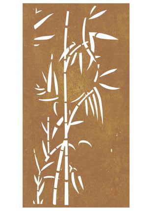 Wanddecoratie Tuin Bamboe-Ontwerp 105X55 Cm Cortenstaal