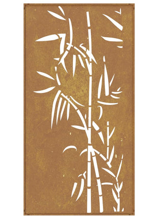 Wanddecoratie Tuin Bamboe-Ontwerp 105X55 Cm Cortenstaal