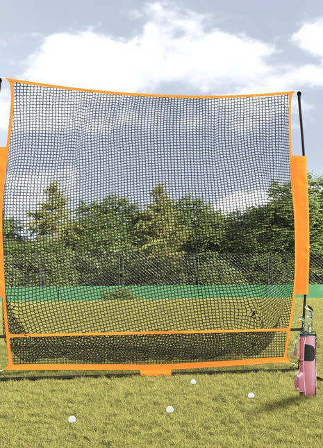 Golftrainingsnet 215x107x216 cm polyester zwart en oranje
