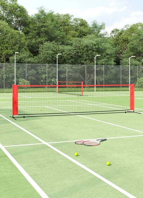 Tennisnet 400x100x87 cm polyester zwart en rood