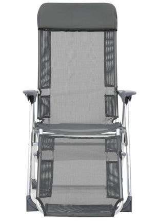 Campingstoelen met voetensteun 2 st inklapbaar textileen grijs