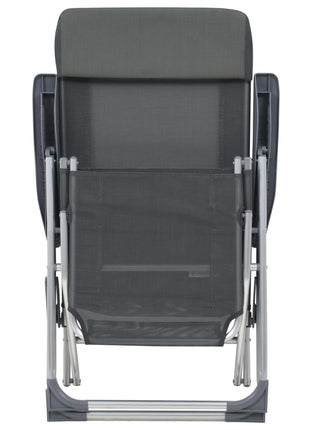 Campingstoelen met voetensteun 2 st inklapbaar textileen grijs