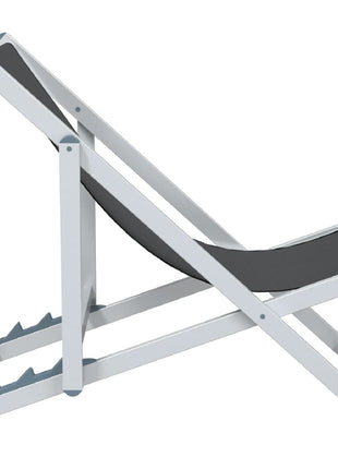 Strandstoelen inklapbaar 2 st aluminium en textileen grijs