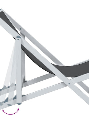 Strandstoelen inklapbaar 2 st aluminium en textileen grijs