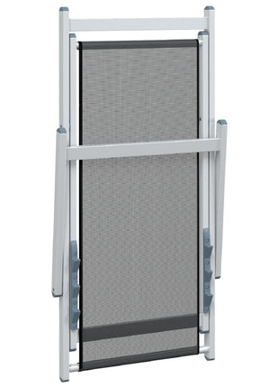 Strandstoelen inklapbaar 2 st aluminium en textileen grijs