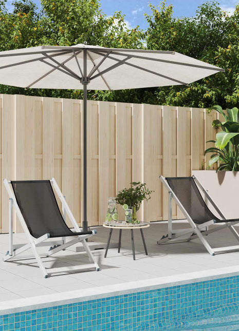 Strandstoelen inklapbaar 2 st aluminium en textileen grijs