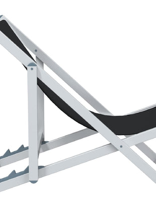 Strandstoelen inklapbaar 2 st aluminium en textileen zwart