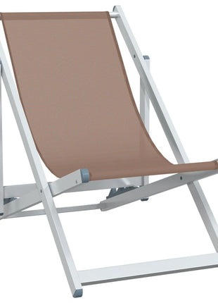 Strandstoelen inklapbaar 2 st aluminium en textileen bruin