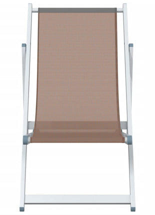 Strandstoelen inklapbaar 2 st aluminium en textileen bruin