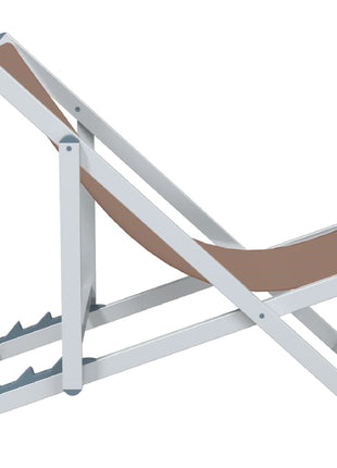 Strandstoelen inklapbaar 2 st aluminium en textileen bruin