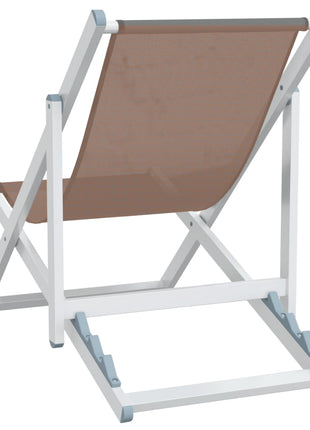Strandstoelen inklapbaar 2 st aluminium en textileen bruin