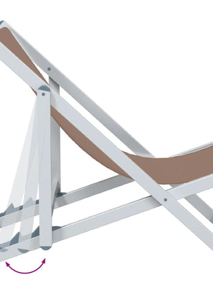 Strandstoelen inklapbaar 2 st aluminium en textileen bruin