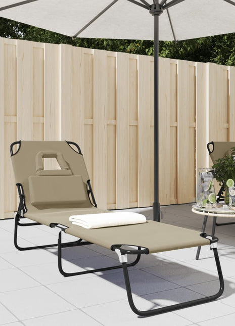 Ligbed Inklapbaar Oxford Stof En Gepoedercoat Staal