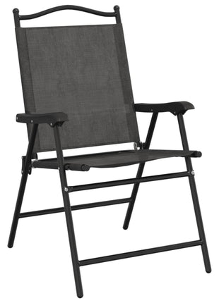 Tuinstoelen 2 st inklapbaar staal en textileen gemêleerd grijs