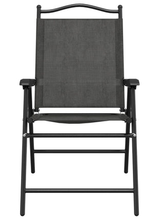 Tuinstoelen 2 st inklapbaar staal en textileen gemêleerd grijs
