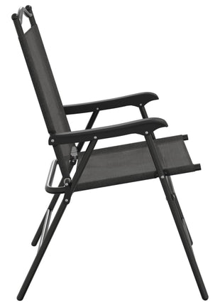 Tuinstoelen 2 st inklapbaar staal en textileen gemêleerd grijs