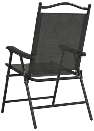 Tuinstoelen 2 st inklapbaar staal en textileen gemêleerd grijs