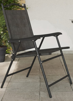 Tuinstoelen 2 st inklapbaar staal en textileen gemêleerd grijs