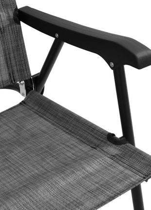 Tuinstoelen 2 st inklapbaar staal en textileen gemêleerd grijs