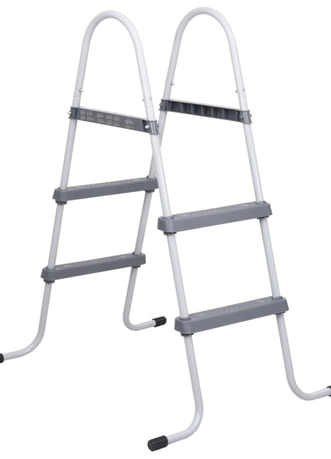 Zwembadladder 84 cm staal grijs