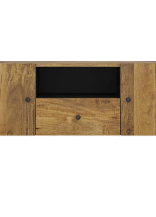 Tv-Meubel 105X33,5X46 Cm Massief Mangohout En Bewerkt Hout