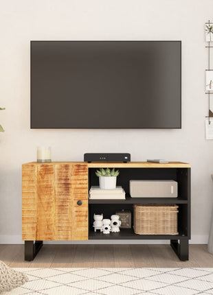 Tv-Meubel 80X33X46 Cm Massief Acaciahout En Bewerkt Hout