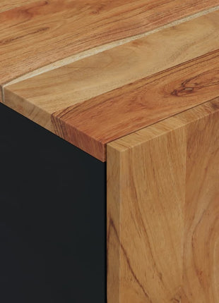 Tv-Meubel 80X33X46 Cm Massief Acaciahout En Bewerkt Hout