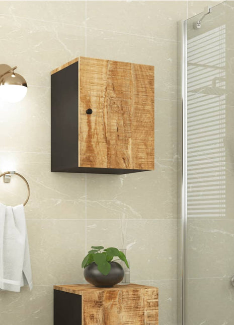 Badkamerwandkast 38x33x48 cm massief mangohout