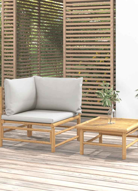 2-Delige Loungeset Met Kussens Bamboe