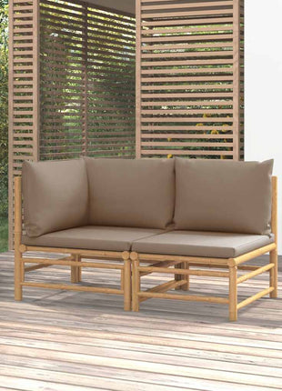 2-Delige Loungeset Met Kussens Bamboe