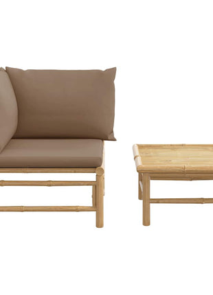 2-Delige Loungeset Met Kussens Bamboe
